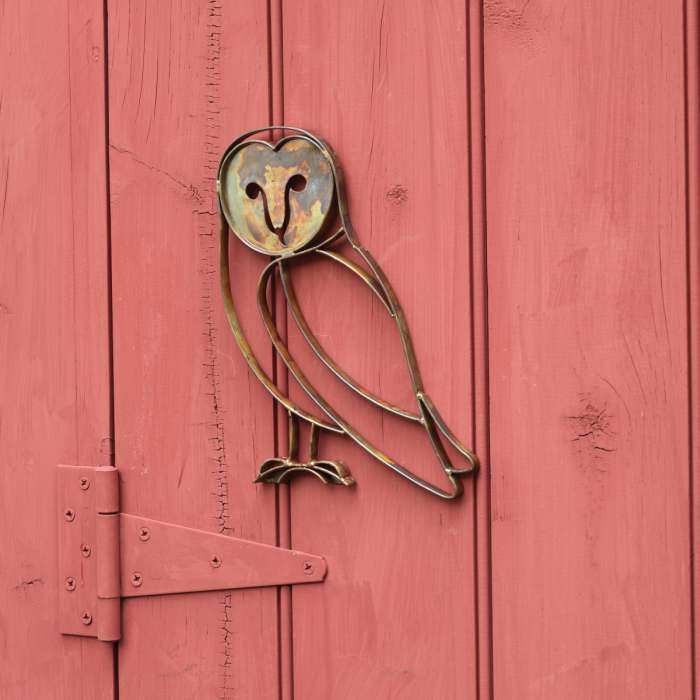 Flamed Copper Barn Owl Wall Mount